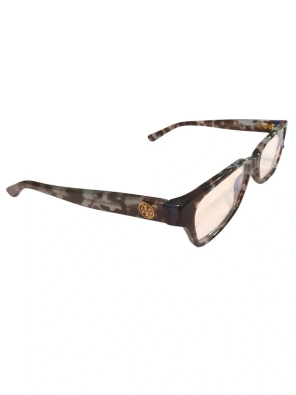 Tory Burch Brown Tortoiseshell Slim Rectangle Glasses